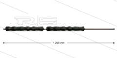 PFL lans - L=1200mm - recht - RVS - vast isolatie 2 x L=265mm - 250 Bar - max 160°C - 2 x 1/4&quot; bu