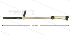 RP54 dubbele lans - L=980mm - RVS - zijgreep - isolatie L=290mm - 400 Bar - max 80°C - 1/4&quot; bu