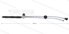 RP53-V dubbele lans t.b.v. vuilfrees - L=980mm - RVS - bovenknop - isolatie L=290mm - 400 Bar