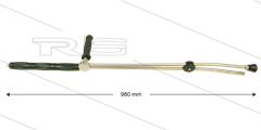 RP54-V dubbele lans t.b.v. vuilfrees - L=980mm - RVS - zijgreep - isolatie L=290mm - 400 Bar