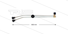 RP53 dubbele lans - L=650mm - staal verzinkt - bovenknop - excl. Isolatiedeel - 250 Bar - max 80°C