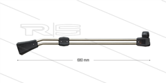 RP28-V dubbele lans - L=680mm - RVS - bovenknop - excl. isolatiedeel en nozzles - 250 Bar - 1/4" bi