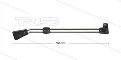 RP29-V dubbele lans - L=680mm - staal verzinkt - bovenknop - excl. isolatiedeel en nozzles - 250 Bar - 1/4" bi