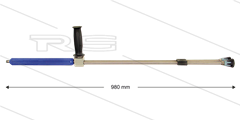 ST154 dubbele lans - L=980mm - RVS - zijgreep - isolatie L=300mm - 500 Bar - max 150°C - 1/4&quot; bu