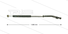 ST85 - flexibele lans - L=1060mm - staal verzinkt - 210 Bar - max 150°C - 2 x 1/4" bi