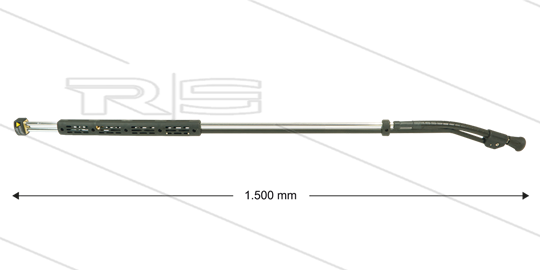 ST85 - flexibele lans - L=1500mm - staal verzinkt - 210 Bar - max 150°C - 2 x 1/4" bi