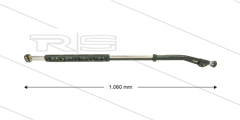 ST85 - flexibele lans - L=1060mm - RVS - 210 Bar - max 150°C - 2 x 1/4" bi