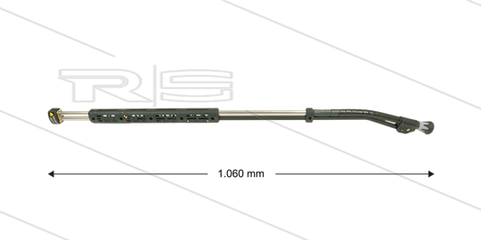 ST85 - flexibele lans - L=1060mm - RVS - 210 Bar - max 150°C - 2 x 1/4" bi