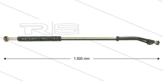ST85 - flexibele lans - L=1500mm - RVS - 210 Bar - max 150°C - 2 x 1/4" bi