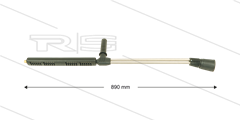 LD9 dubbele lans - L=890mm - RVS - zijgreep - 250 Bar - max 160°C - excl. nozzles - 1/4&quot; bu