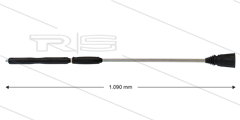 LDM11 dubbele lans - L=1090mm - RVS - regelbaar d.m.v. greep - 280 Bar - max 160°C - 1/4&quot; bu