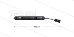 S3 lans - L=560mm - gebogen - staal verzinkt - open isolatie L=360mm - 250 Bar - max 160°C - 1/4&quot; bu