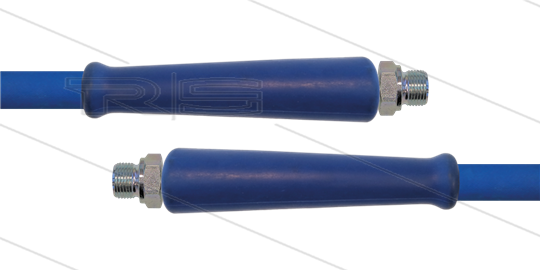 HD-slang blauw 1/2&quot; - 2SC - 15m - 2x 3/8&quot;bu - 2x KBS - 400 Bar