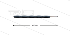 RP10 lans - L=600mm - recht - RVS - isolatie L=395mm - 400 Bar - max 80°C - 2 x 1/4&quot; bu