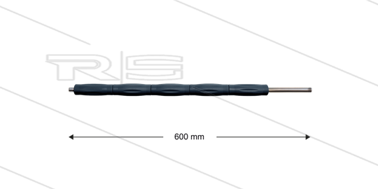 RP10 lans - L=600mm - recht - RVS - isolatie L=395mm - 400 Bar - max 80°C - 2 x 1/4&quot; bu