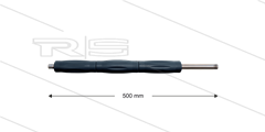 RP10 lans - L=500mm - recht - RVS - isolatie L=295mm - 400 Bar - max 80°C - 2 x 1/4&quot; bu