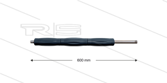 RP10 lans - L=600mm - recht - RVS - isolatie L=295mm - 400 Bar - max 80°C - 2 x 1/4&quot; bu
