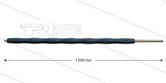 RP10 lans - L=1000mm - recht - RVS - isolatie L=695mm - 400 Bar - max 80°C - 2 x 1/4&quot; bu
