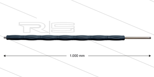 RP10 lans - L=1000mm - recht - RVS - isolatie L=695mm - 400 Bar - max 80°C - 2 x 1/4&quot; bu
