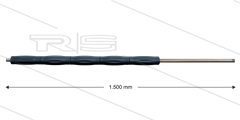 RP10 lans - L=1500mm - recht - RVS - isolatie L=495mm - 400 Bar - max 80°C - 2 x 1/4&quot; bu