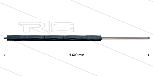 RP10 lans - L=1500mm - recht - RVS - isolatie L=495mm - 400 Bar - max 80°C - 2 x 1/4&quot; bu