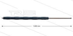 RP10 lans - L=1600mm - recht - RVS - isolatie L=495mm - 400 Bar - max 80°C - 2 x 1/4&quot; bu