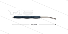 RP10 lans - L=500mm - gebogen - RVS - isolatie L=295mm - 400 Bar - max 80°C - 2 x 1/4&quot; bu