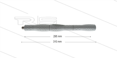 Iso88 lans voor HD-pistool met schuimkop - L=308mm - recht - RVS - isolatie L=300mm - grijs - max 80°C - 400 Bar - 2 x 1/4" bu