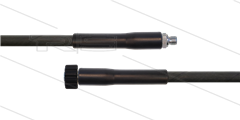 HD-slang zwart 1/4&quot; - 1SN - 15m - 1/4&quot;bu x M22x1,5W vlak - 2x KBS - 250 Bar
