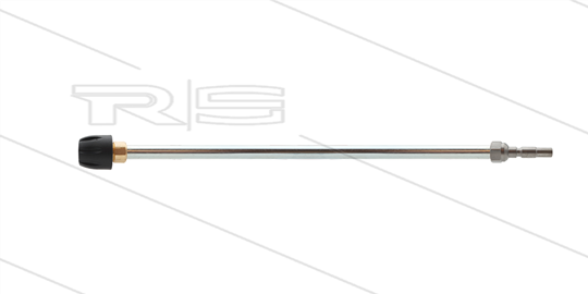 Lans - L=500mm - staal - met nozzlehouder compleet incl. nozzletip  - 15° - doorlaat 0.040 - Insteeknippel hobby -passend op Krenzle