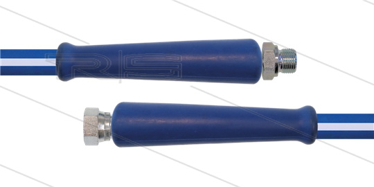 CleanFarm slang blauw 1/2&quot; - 20m - 1/2&quot;bu x 1/2&quot;W RVS - 2x KBS - 80 Bar