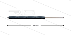 RP10 lans - L=430mm - recht - RVS - isolatie L=395mm - 400 Bar - max 80°C - 2 x 1/4&quot; bu