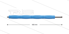 RP10 lans - L=430mm - recht - RVS - blauw - isolatie L=390mm - 400 Bar - max 80°C - 2 x 1/4&quot; bu