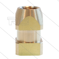 Nozzlesok - messing - vierkant met groef - 1/4&quot; bi