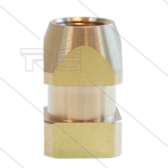 Nozzlesok - messing - vierkant met groef - 1/4&quot; bi