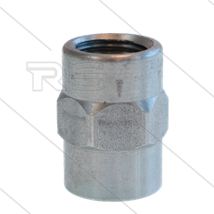 Nozzlesok - RVS - met zeskant - 1/4&quot; bi BSP x 1/8&quot; bi NPT