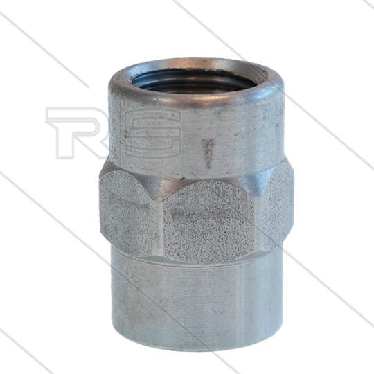 Nozzlesok - RVS - met zeskant - 1/4&quot; bi BSP x 1/8&quot; bi NPT