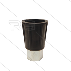 Nozzlehouder - staal - rubber - zwart - compact model - L=45mm Ø30mm - 1/4" bi