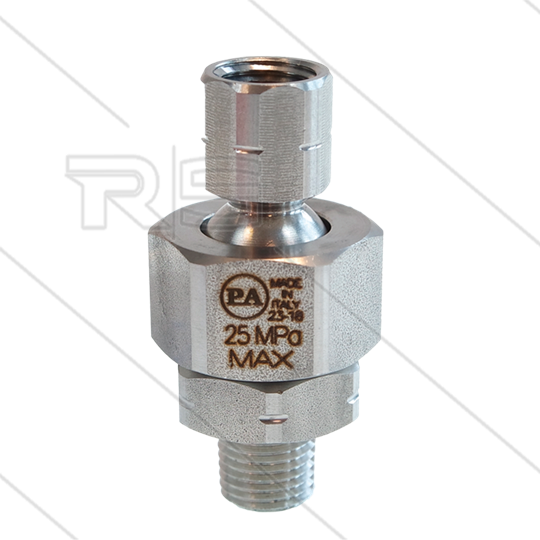 Nozzlehouder - RVS - verstelbaar - 250 Bar - 40 l/min - max 90°C - 1/4&quot; bi BSP x 1/4&quot; bu BSP