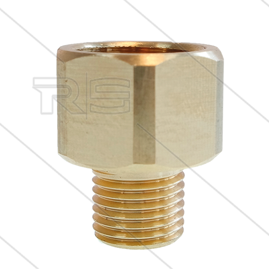 Adapter - messing - M18x1,5 bi x 1/4&quot; bu - eendelig