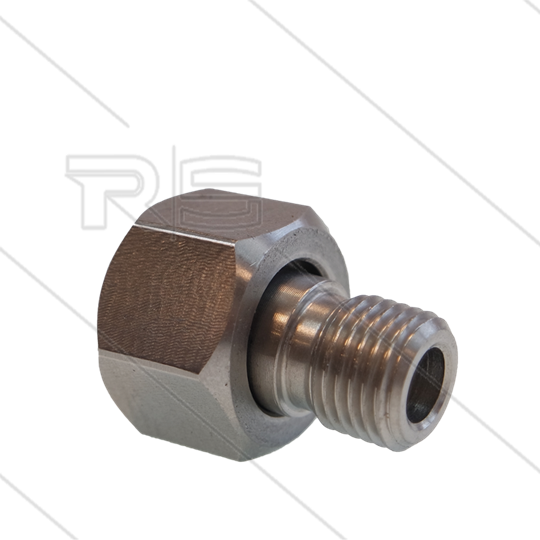 Adapter - RVS - M18x1,5 bi x 1/4&quot; bu - 2-delig