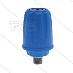 Voorzetkoppeling - ARS25P - 1/4&quot; bu - RVS - blauw - passend op KEW - ontkoppelt naar achteren