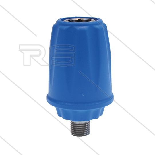 Voorzetkoppeling - ARS25P - 1/4&quot; bu - RVS - blauw - passend op KEW - ontkoppelt naar achteren