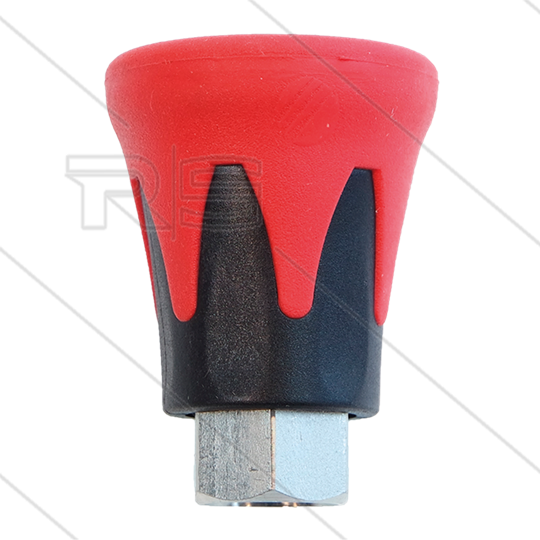Nozzlebeschermer ST10 - RVS / kunststof - Rood/Zwart - 1/4&quot; bi