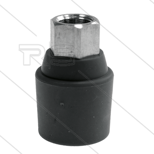 Nozzlehouder - RP10 - RVS - rubber - zwart - 1/4&quot; bi x 1/8&quot; bi (nozzle)