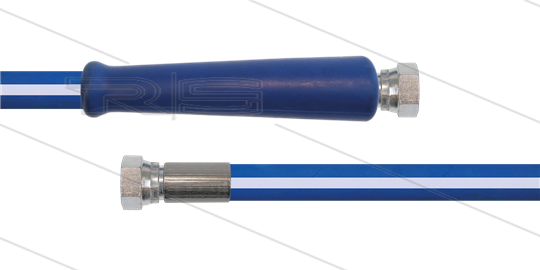 CleanFarm slang blauw 1/2&quot; - 15m - 2x 1/2&quot;W RVS - 1x KBS - 80 Bar