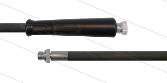 HD-slang zwart 3/8&quot; - 2SN Plus - 40m - 3/8&quot;bu RVS x 3/8&quot;W RVS - 1x KBS - 500 Bar