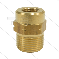 M21x1,5 - snelkoppeling nippel - messing - 250 Bar - Ø14mm - max 160°C - 1/4&quot; bi
