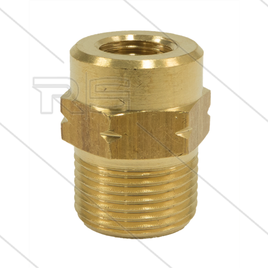 M21x1,5 - snelkoppeling nippel - messing - 250 Bar - Ø14mm - max 160°C - 1/4&quot; bi