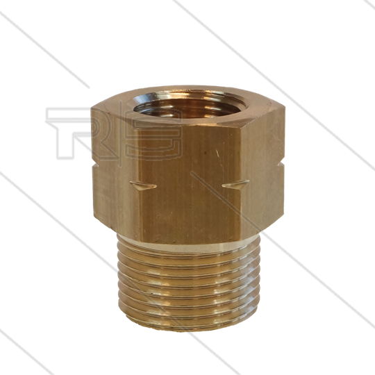 M21x1,5 - snelkoppeling nippel - messing - 250 Bar - Ø14mm - max 160°C - 3/8&quot; bi